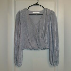 ASTR Long-Sleeve Plisse Top